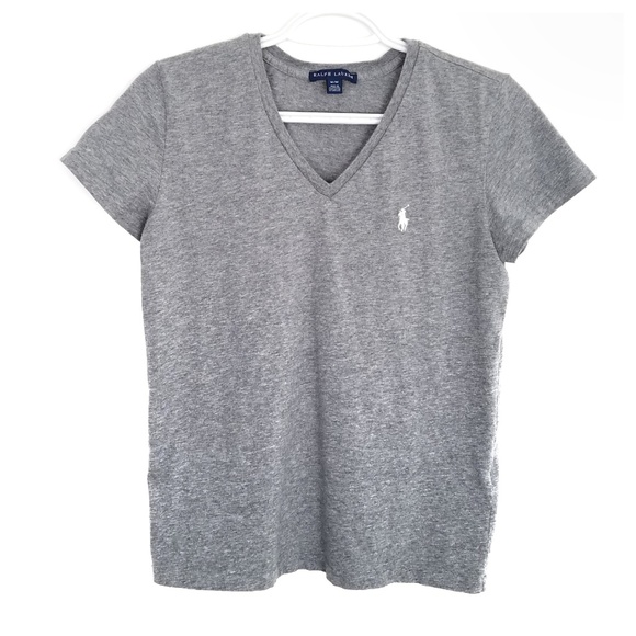 Ralph Lauren Tops - Ralph Lauren V-Neck Short Sleeve Tee w Polo Logo